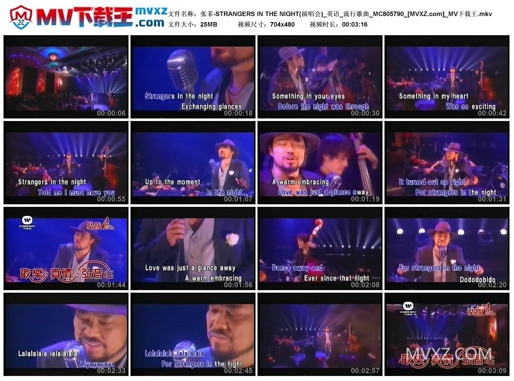 张菲-STRANGERS IN THE NIGHT(演唱会)_英语_流行歌曲_MC805790